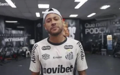 Neymar lesionado no Santos